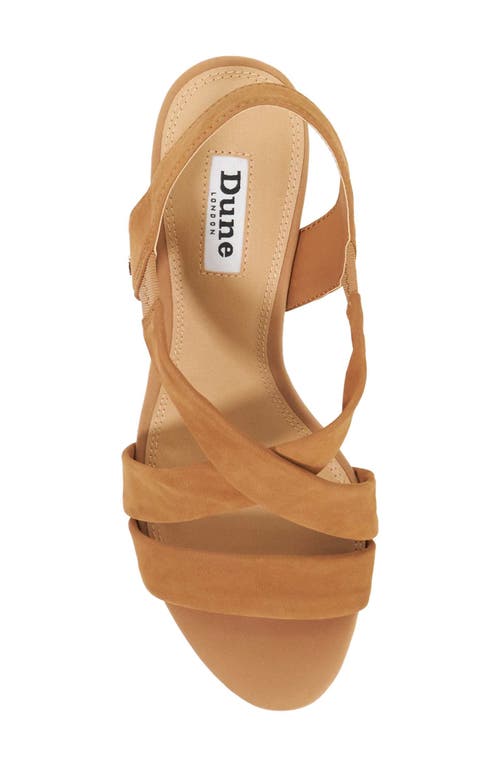 Dune London Kamies Slingback Platform Wedge Sandal In Tan