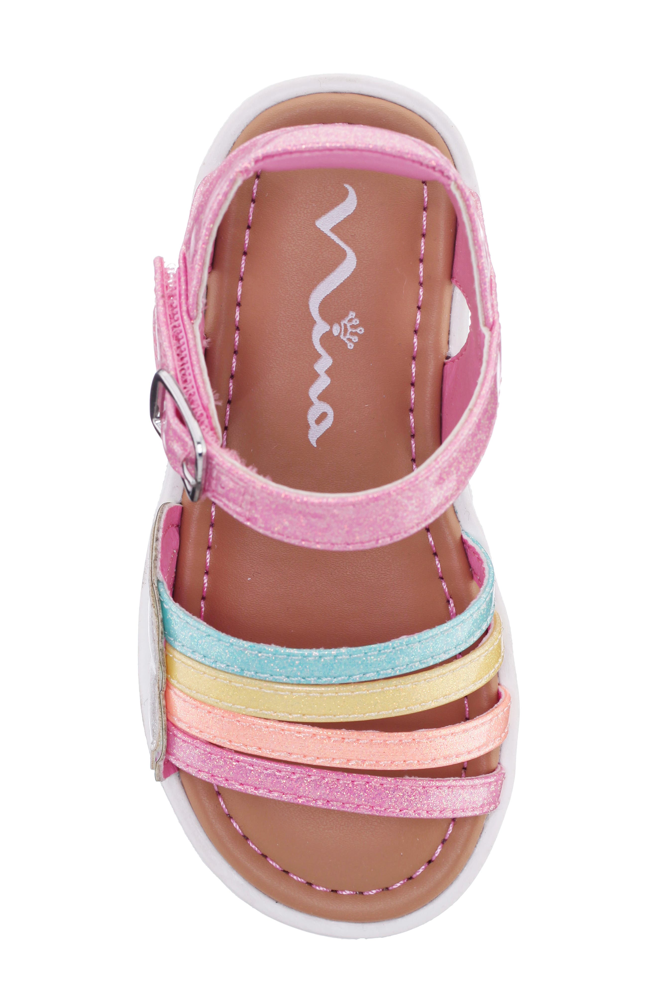 Nina Kids' Bravo Sandal, Alternate, color, Pink Coated Glitter
