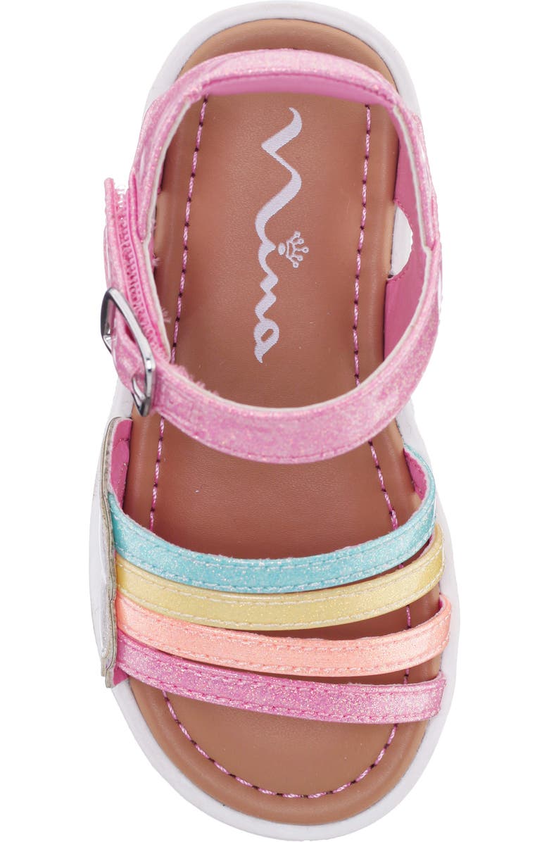 Nina Kids' Bravo Sandal, Alternate, color, Pink Coated Glitter
