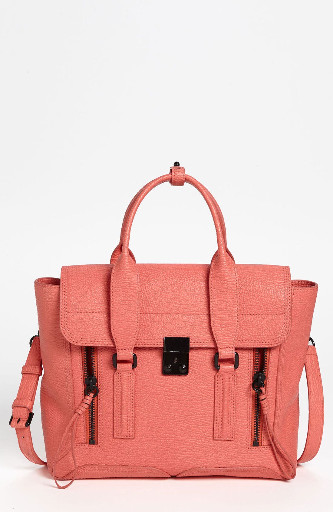 'Medium Pashli' Leather Satchel, Main, color, CORAL