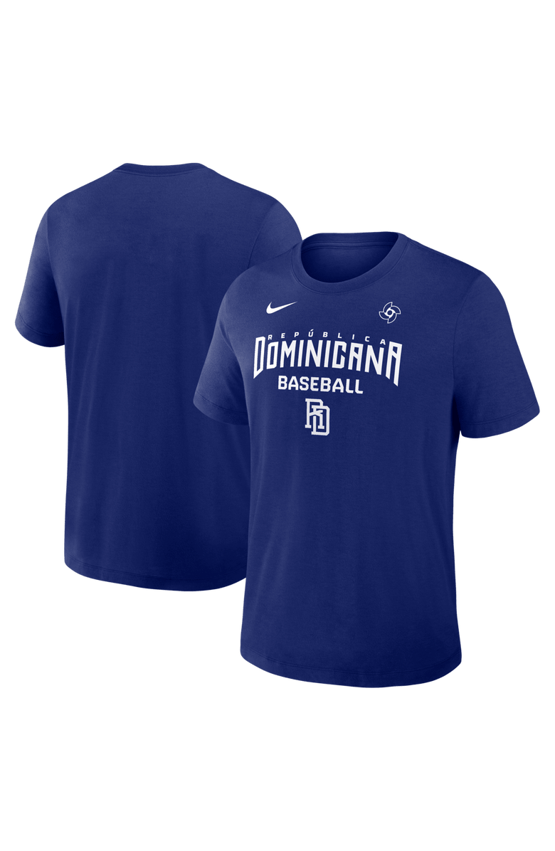 Nike Men's Nike Royal Dominican Republic Baseball 2026 World Baseball Classic Authentic Collection Early Work Dri-FIT Tri-Blend T-Shirt, Main, color, Royal
