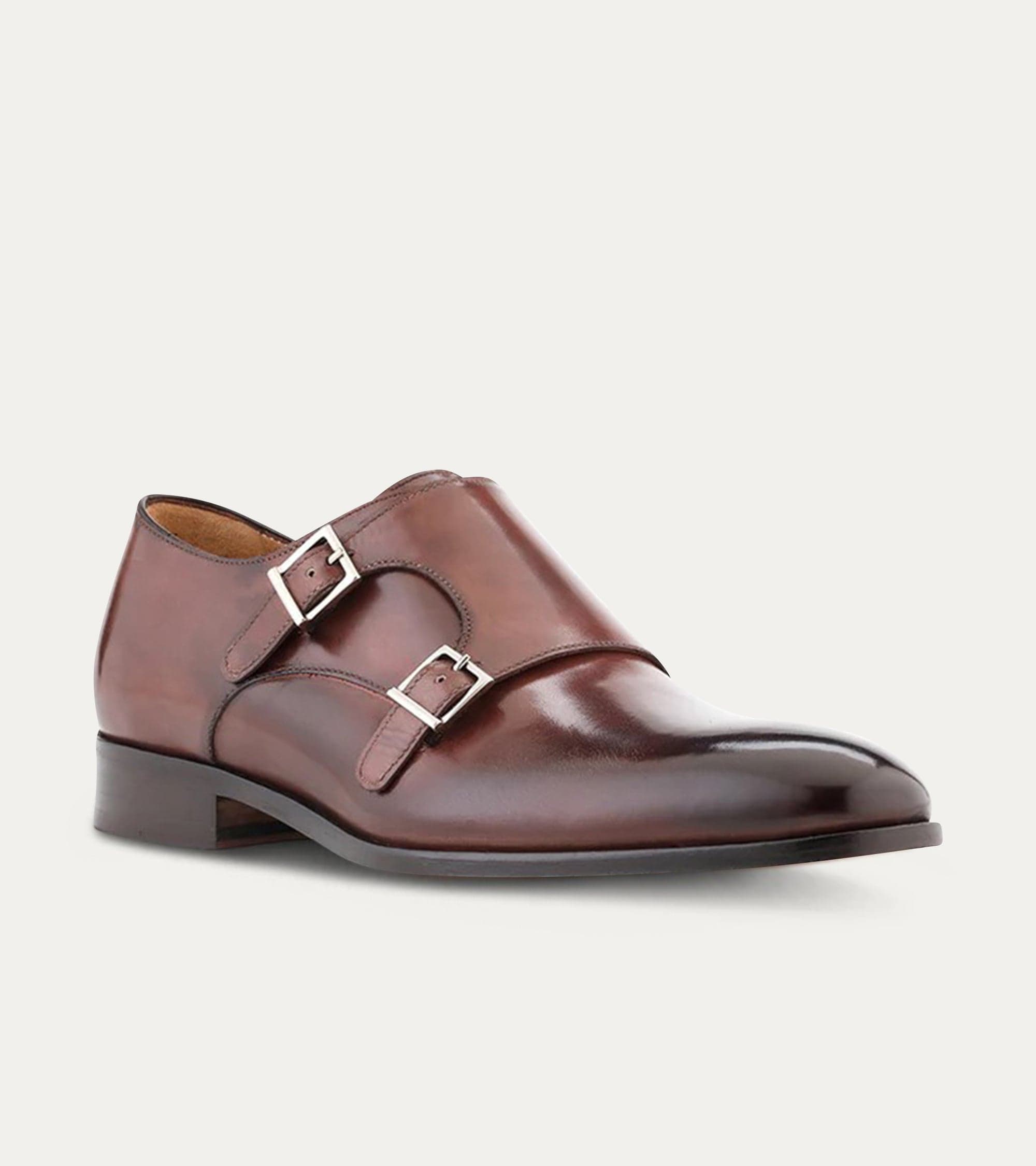 Kurt Plain Toe Monkstrap, Alternate, color, Brown Antique