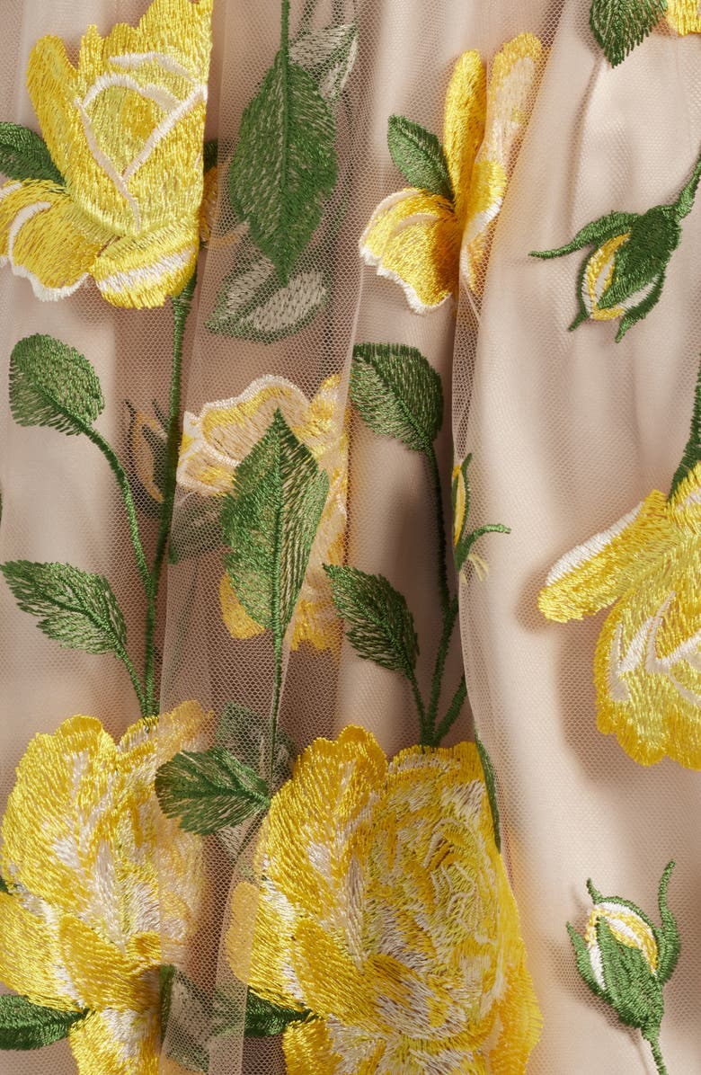 Tahari ASL Floral Embroidered Sleeveless Dress, Alternate, color, 