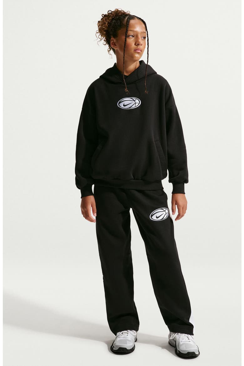Kids' Nike Dri-FIT Graphic Hoodie, Alternate, color, BLACK/ WHITE