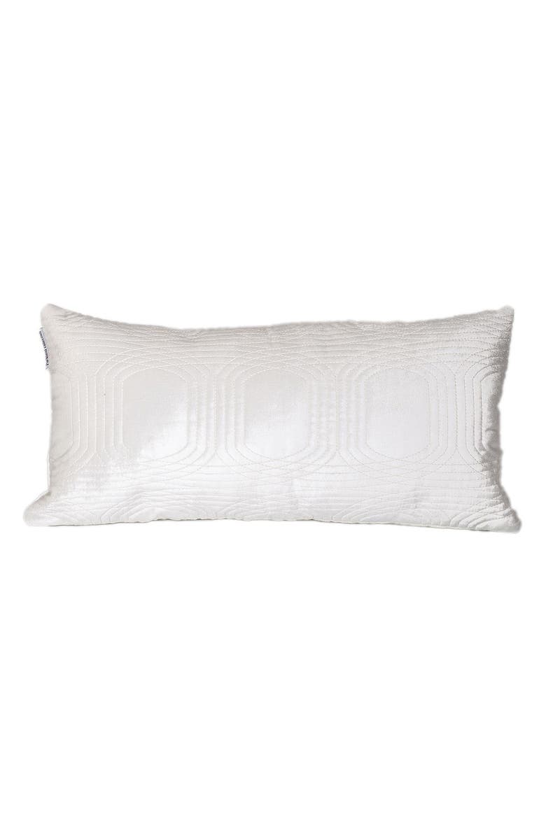PARKLAND COLLECTION Iphis Topstitched Throw Pillow, Main, color, White