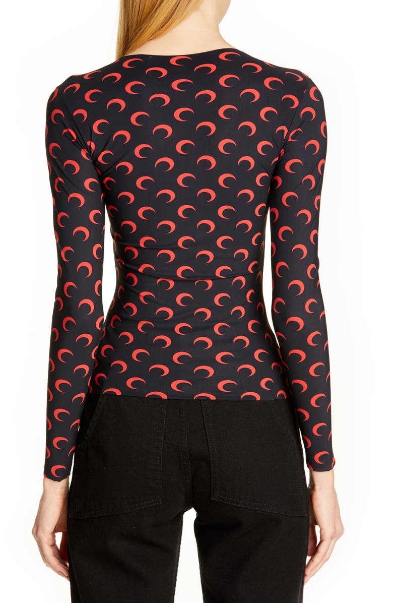 Marine Serre Fitted Moon Print Top, Alternate, color,