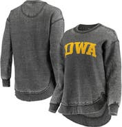 PRESSBOX Women's Pressbox Black Iowa Hawkeyes Vintage Wash Pullover Sweatshirt