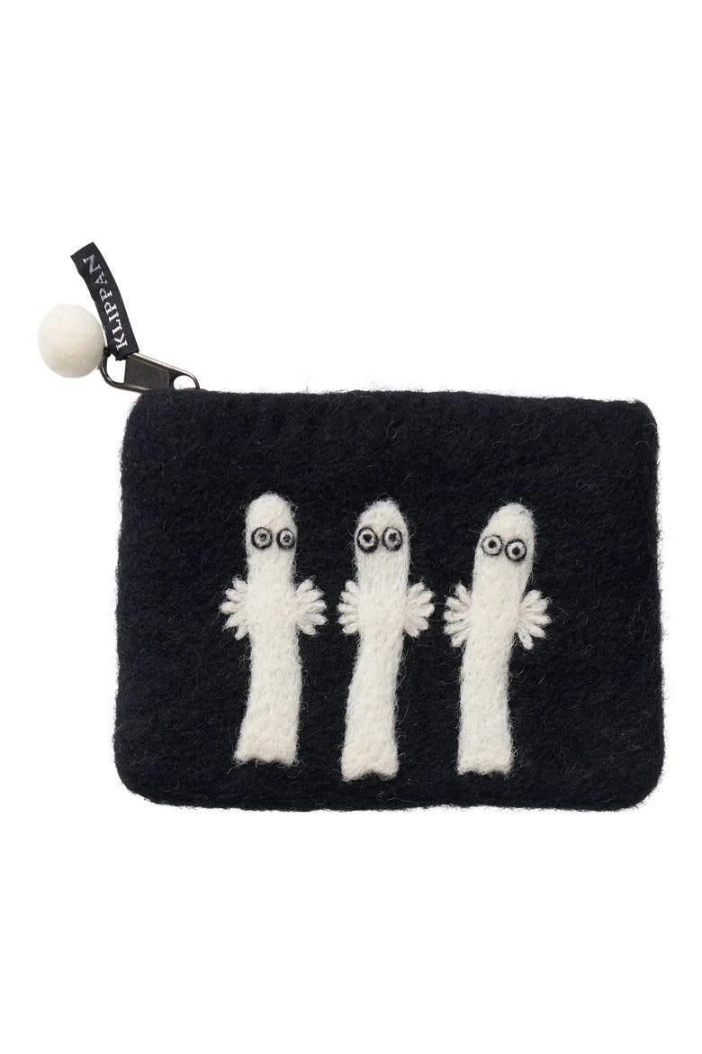 Handmade Wool Purse, Main, color, BLACK
