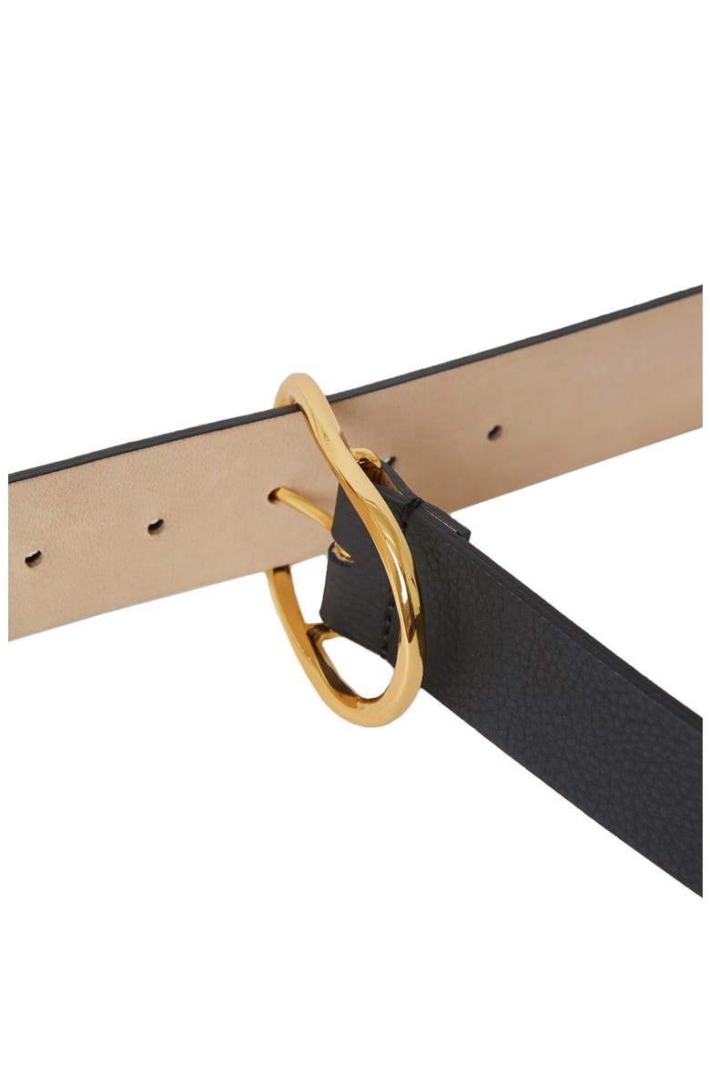 Kyra Leather Belt, Alternate, color, BLACK GOLD