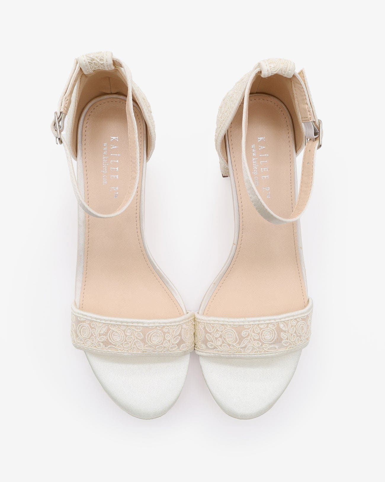 Jackie Crochet Lace Block Heel Wedding Sandals, Alternate, color, Ivory