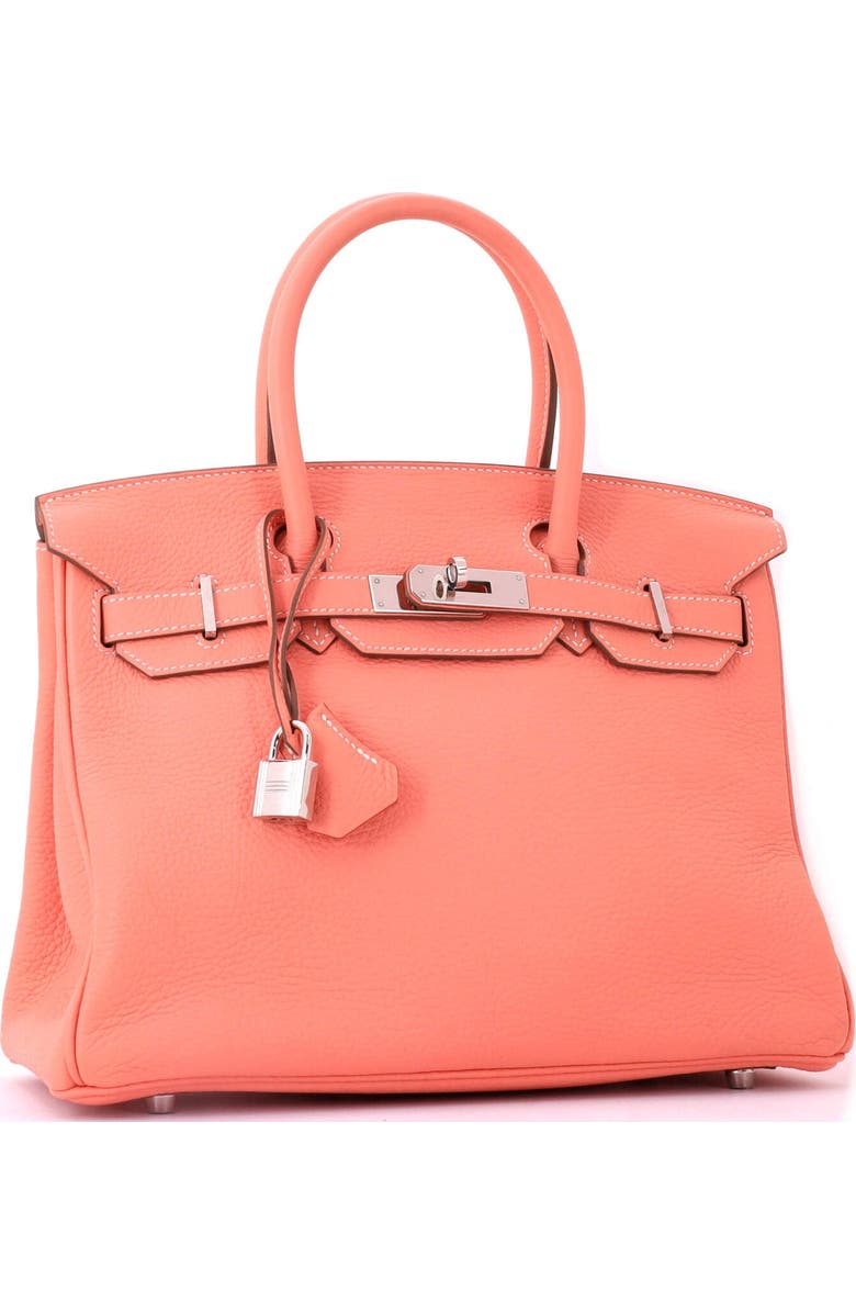 Pre-Owned Hermes Birkin Handbag Pink Clemence with Palladium Hardware 30, Alternate, color, Crevette