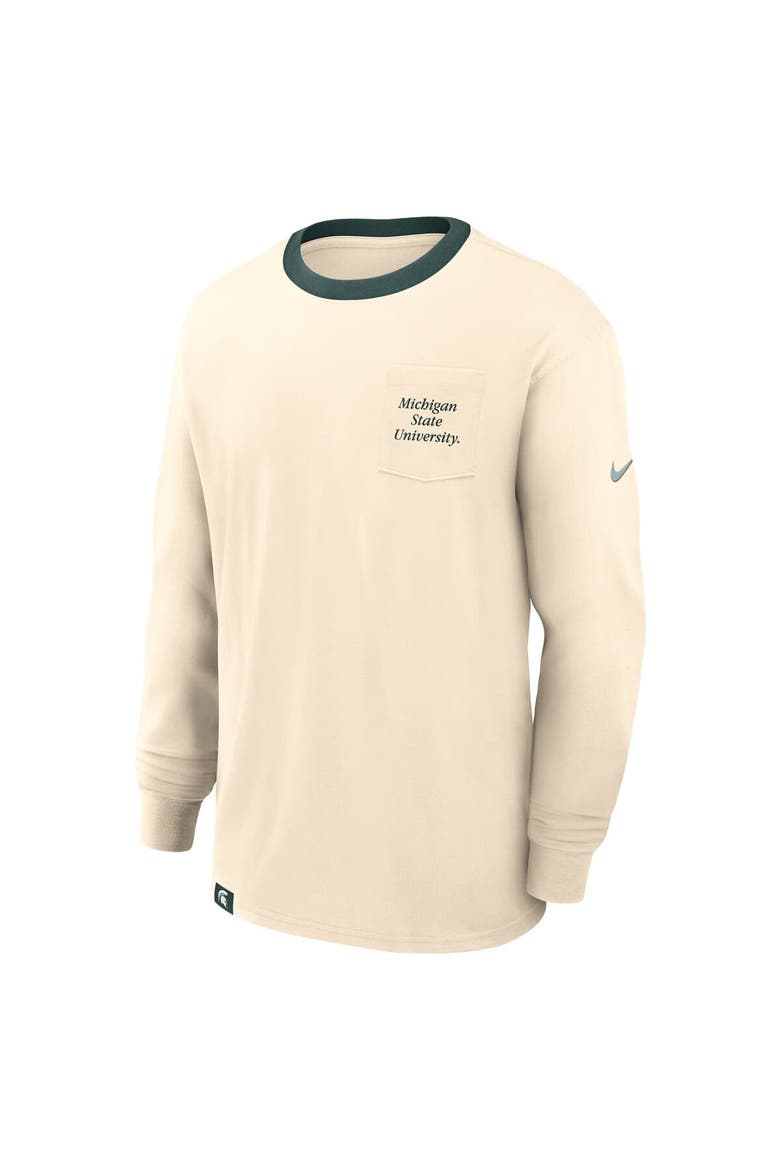 Men's Nike Natural Michigan State Spartans Athletic Prep Max90 Pocket Logo Long Sleeve T-Shirt, Alternate, color, Natural