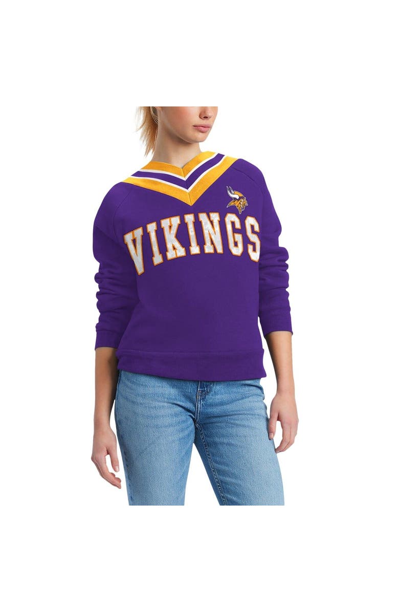 Tommy Hilfiger Women's Tommy Hilfiger Purple Minnesota Vikings Heidi Raglan V-Neck Sweater, Main, color,