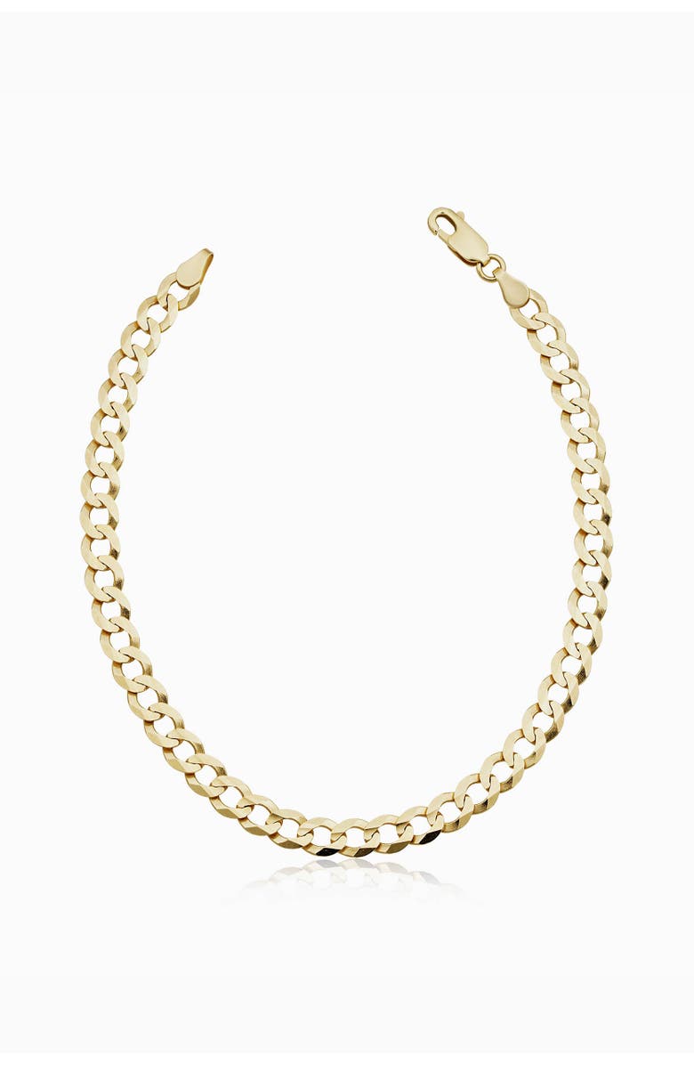 Oradina Men's Carmine Curb Bold Bracelet in 14K Gold, Main, color, Yellow Gold