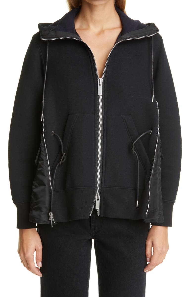 Sacai MA-1 Side Gusset Sponge Hoodie | Nordstrom