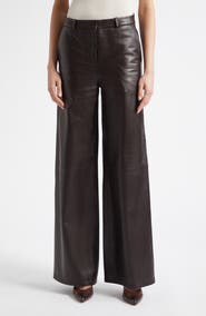 NOUR HAMMOUR Coda Wide Leg Leather Pants