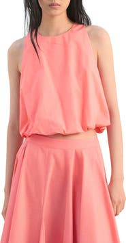 MANGO Bubble Hem Sleeveless Cotton Top