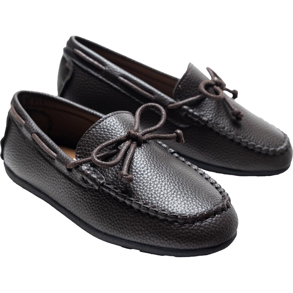 Moustache Leather Moccasin Loafers In Brown