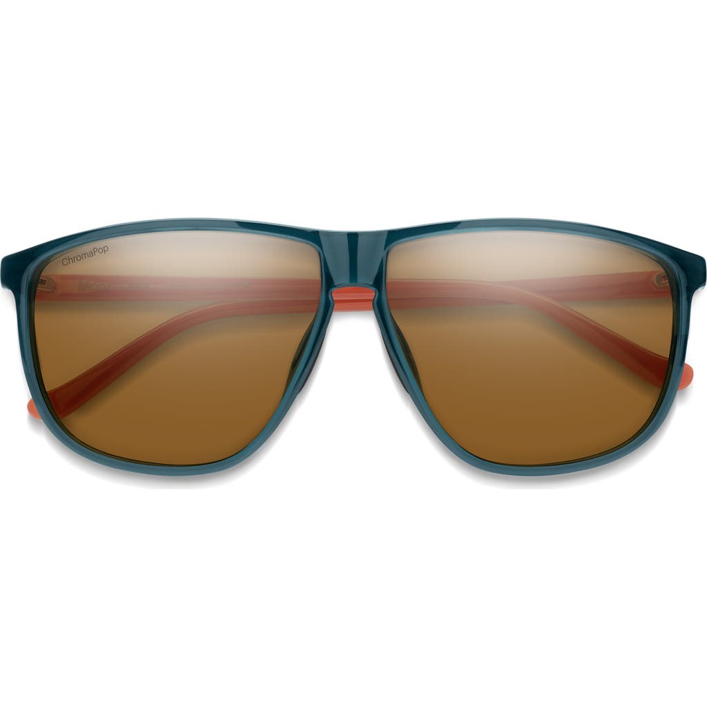Smith Mono Lake 63m Oversize Chromapop™ Polarized Round Sunglasses In Blue