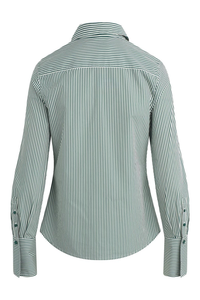 The Classic Stripe Cotton Poplin Button-Up Shirt, Alternate, color, GREEN STRIPE