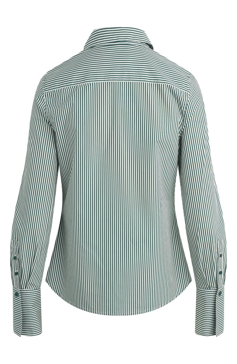 Favorite Daughter The Classic Stripe Cotton Poplin Button-Up Shirt, Alternate, color, Green Stripe
