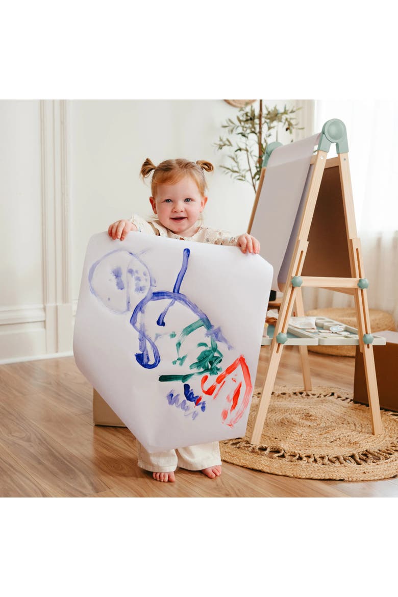 Magnitales Wooden Art Easel for Kids with Drawing Paper, Alternate, color, Multicolor