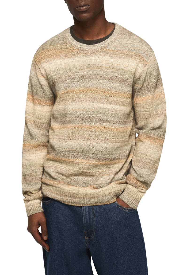 Space Dye Cotton Blend Crewneck Sweater, Main, color, MULTI COMBO