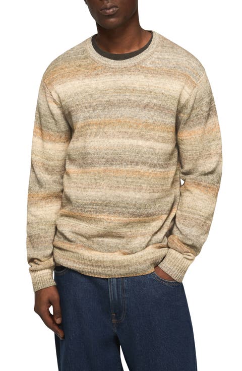 Space Dye Cotton Blend Crewneck Sweater