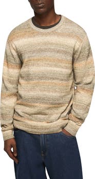 Lucky Brand Space Dye Cotton Blend Crewneck Sweater
