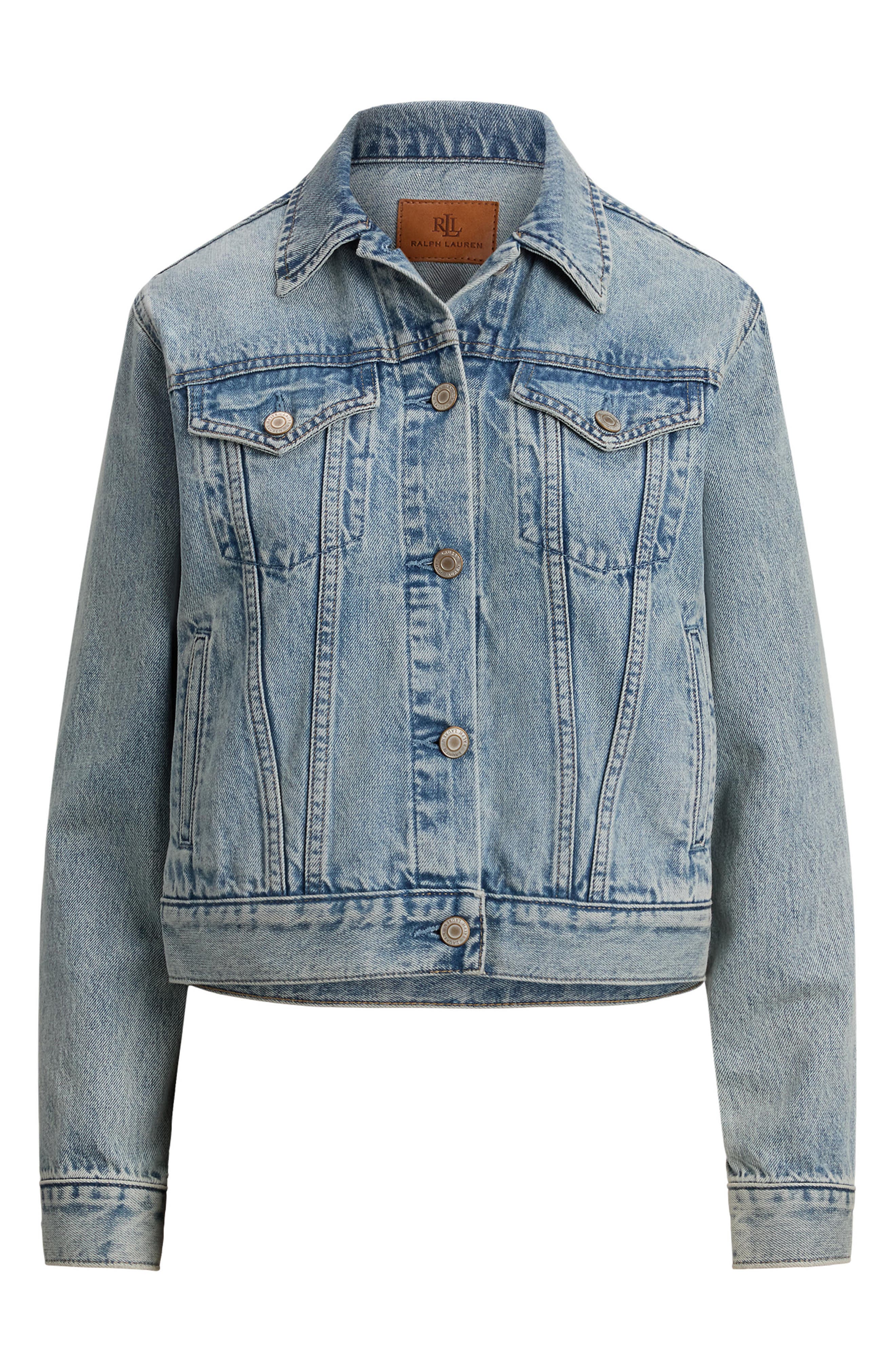 Lauren Ralph Lauren Paizley Rigid Denim Trucker Jacket (Women