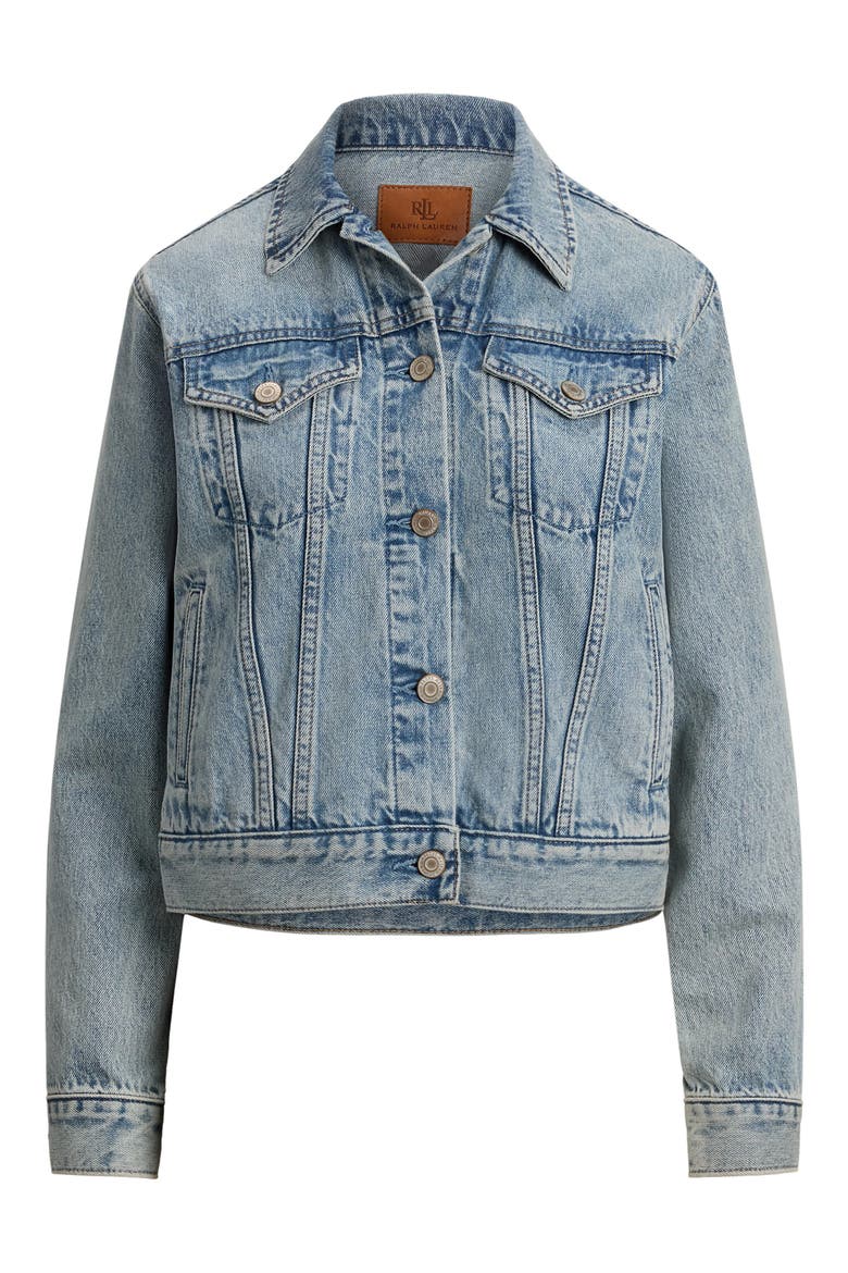Paizley Rigid Denim Trucker Jacket, Alternate, color, ODWIN WASH BLUE
