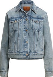 Lauren Ralph Lauren Paizley Rigid Denim Trucker Jacket