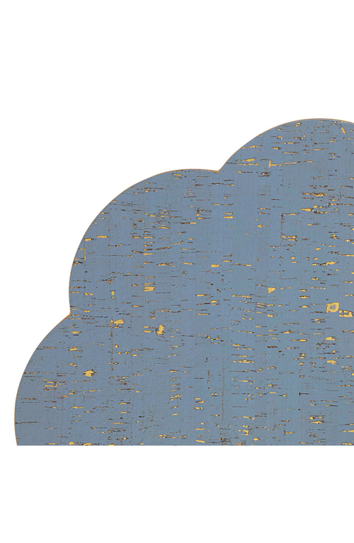 Jonathan Adler Metallic Cork Petal Placemat Set In Slate Blue/gold