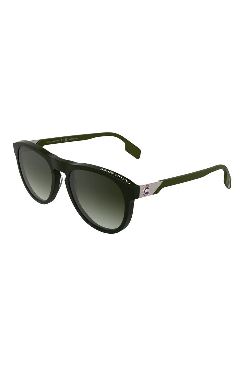 Disc Logo 55mm Oval Sunglasses, Alternate, color, BLACK/ KHAKI
