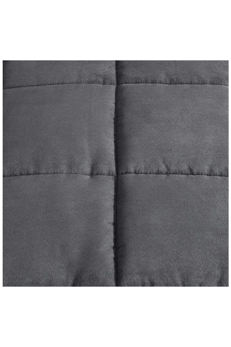 Cabin Plaid Reversible Faux Shearling Comforter Set, Alternate, color, DARK GREY