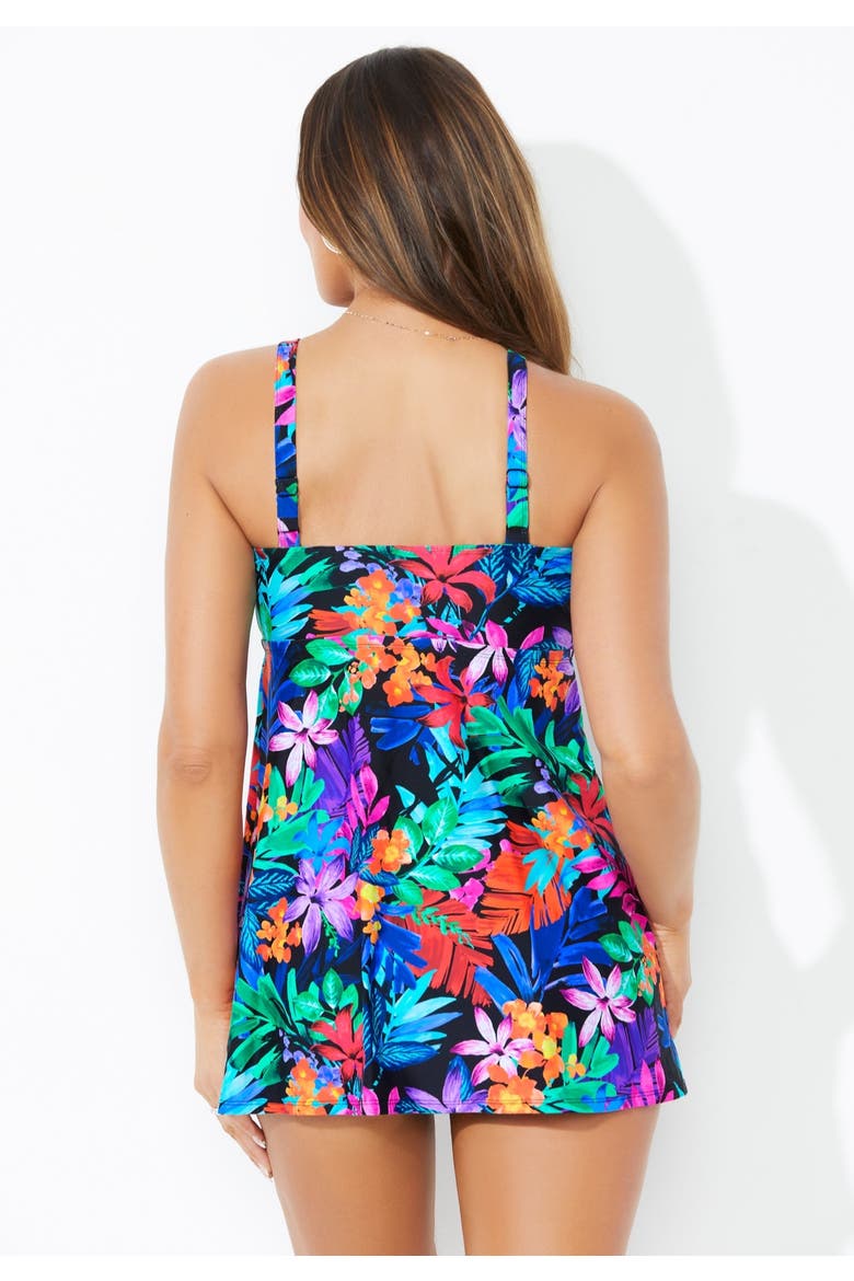 Loop Strap Two Piece Swimdress, Alternate, color, Multi Tropical