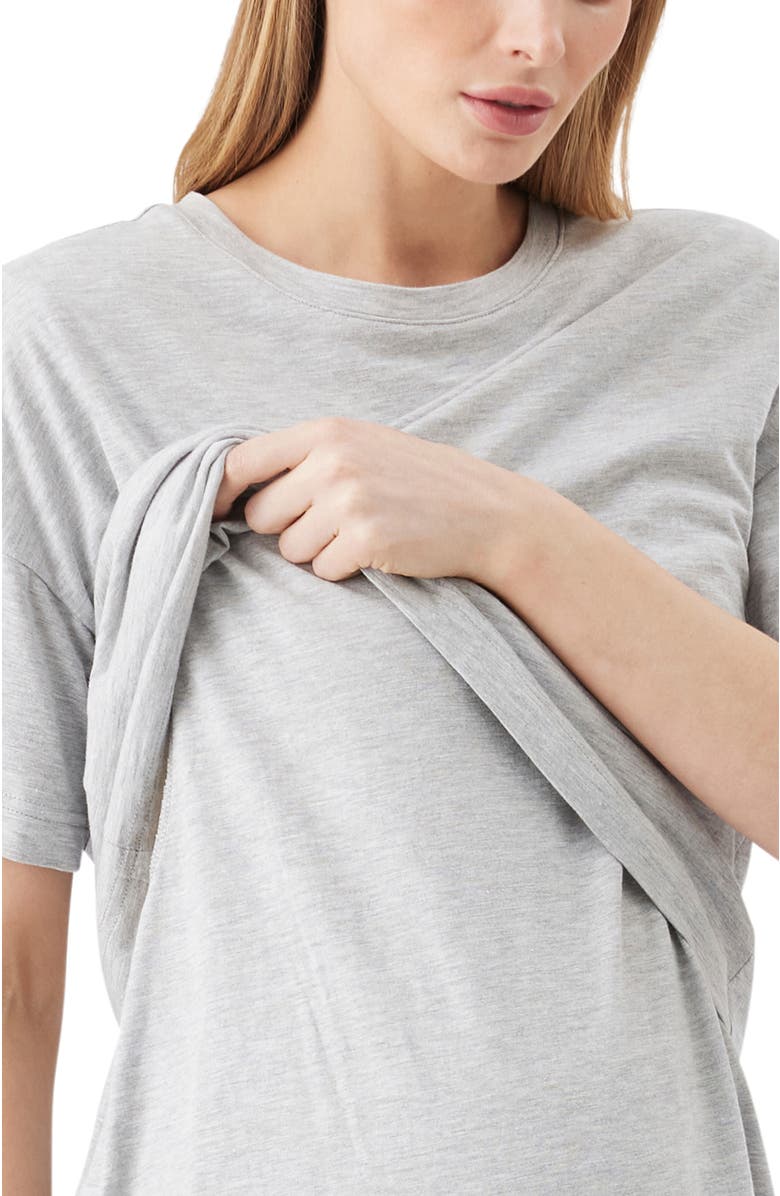 Ripe Maternity Claud Nursing Tee, Alternate, color, Grey Marle