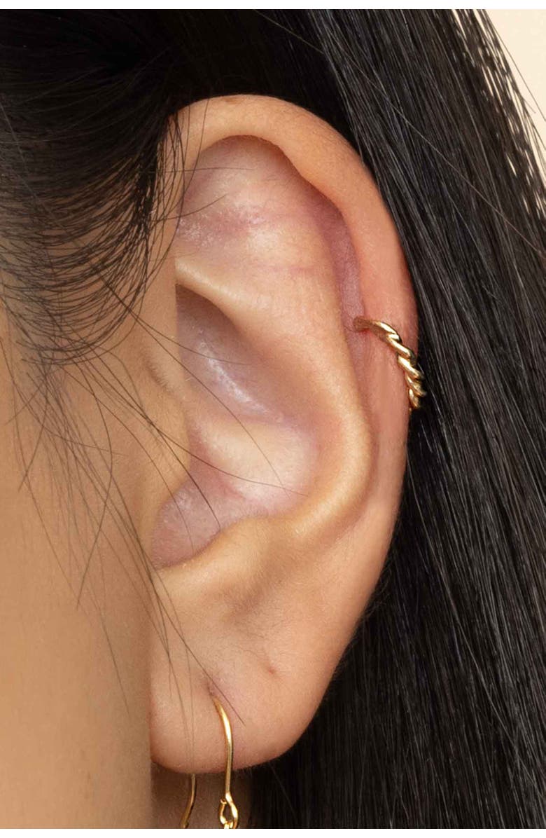 Oradina 14K Yellow Gold With A Twist Ear Cuff, Alternate, color, Yellow Gold