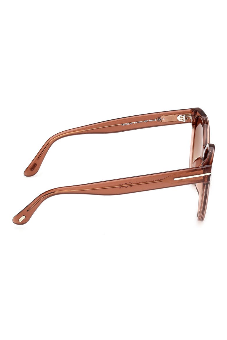 Tallulah 56mm Gradient Round Sunglasses, Alternate, color, TERRACOTTA / BROWN LENS