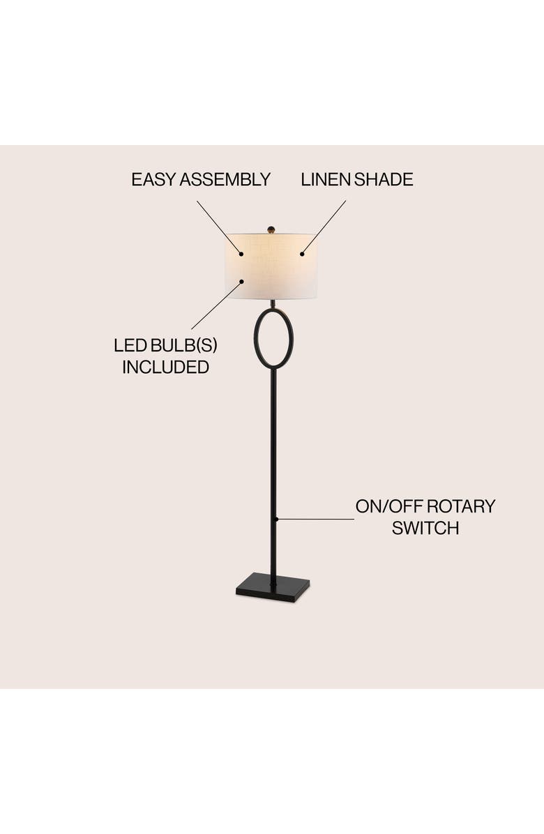 JONATHAN Y April Metal Modern Contemporary LED Floor Lamp, Alternate, color, Oil Rubbed Bronze