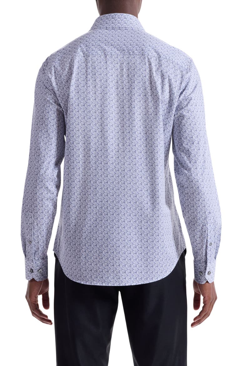 James OoohCotton® Floral Check Print Button-Up Shirt, Alternate, color, PLATINUM
