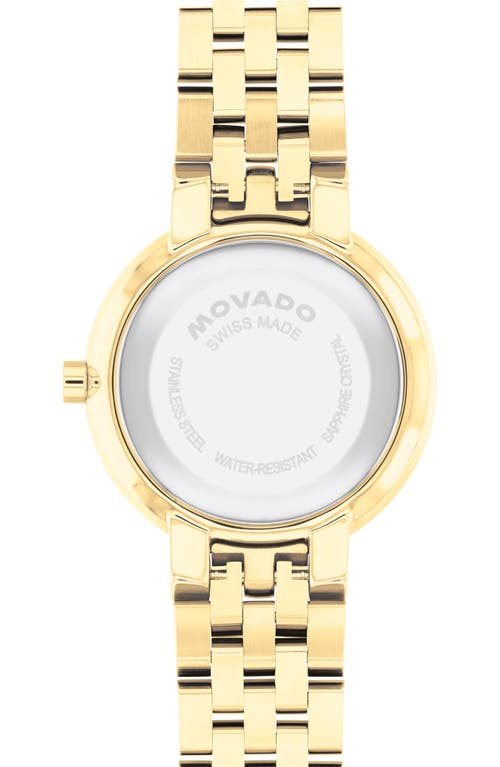Movado Women's Museum Classic Lab Grown Diamond Swiss Quartz Light Yellow Pvd Watch, 29.5mm In Ivory/gold