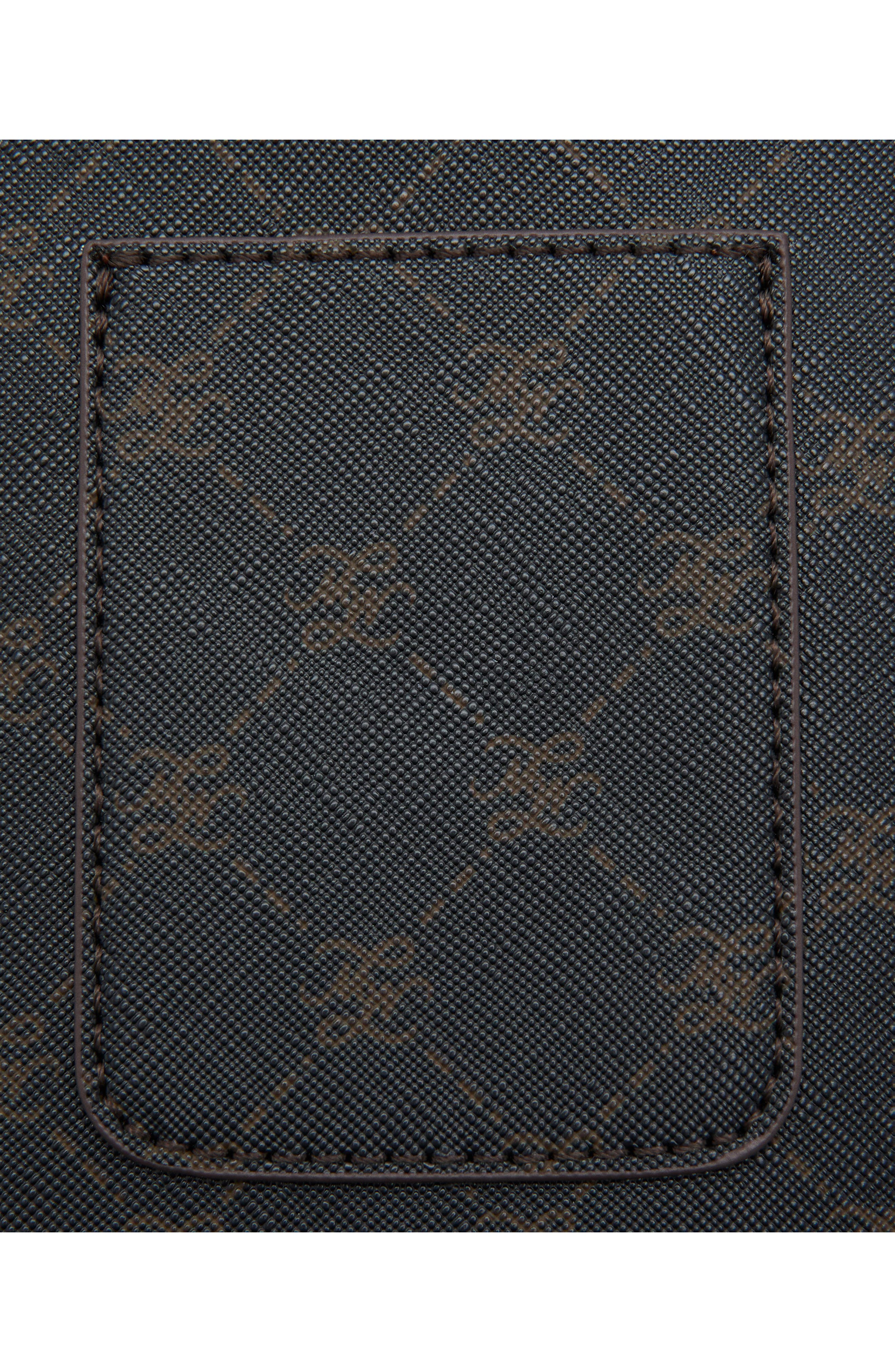 MANGO Logo Print Crossbody Phone Bag, Alternate, color, Brown