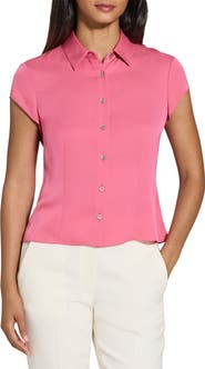 Theory Cap Sleeve Silk Shirt