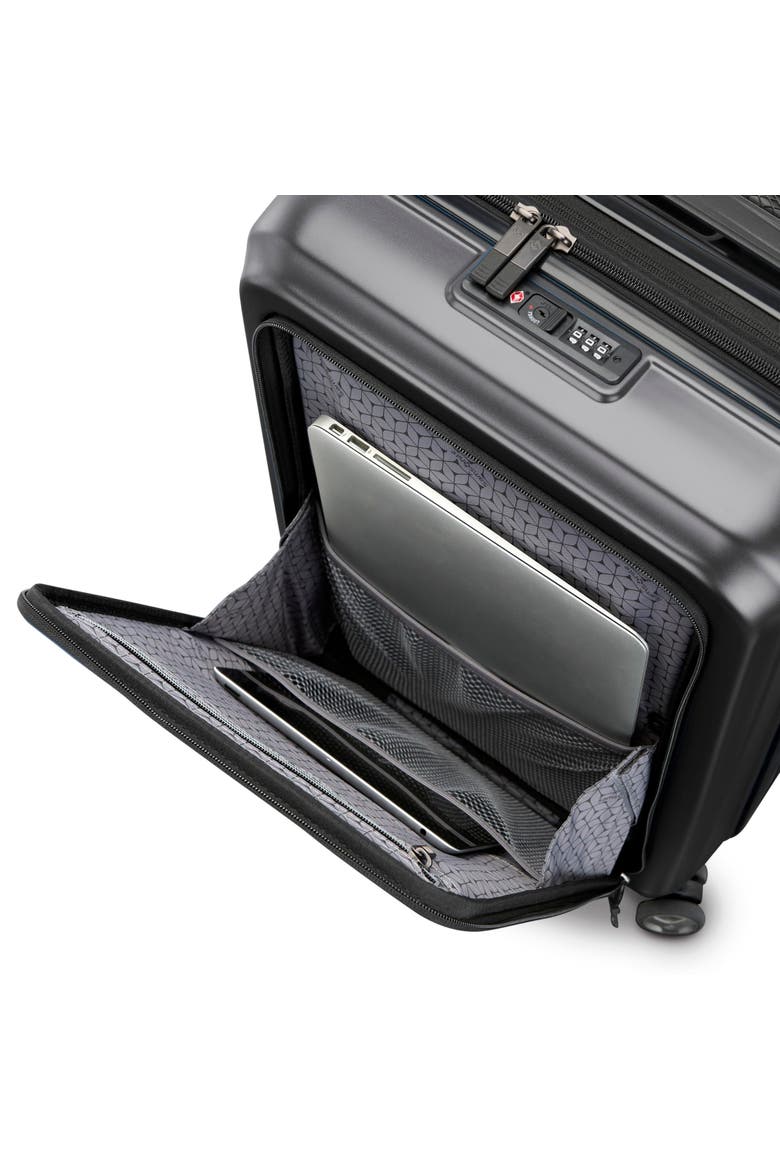 Octiv Front Pocket Pro 21 Inch Carry On Spinner, Alternate, color, Stealth Black