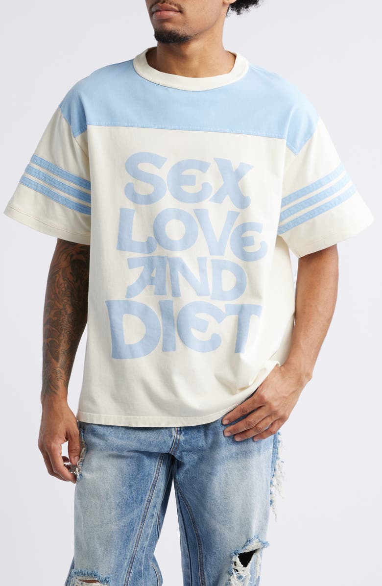 DIET STARTS MONDAY Sex, Love & Diet Retro Graphic T-Shirt, Main, color, 