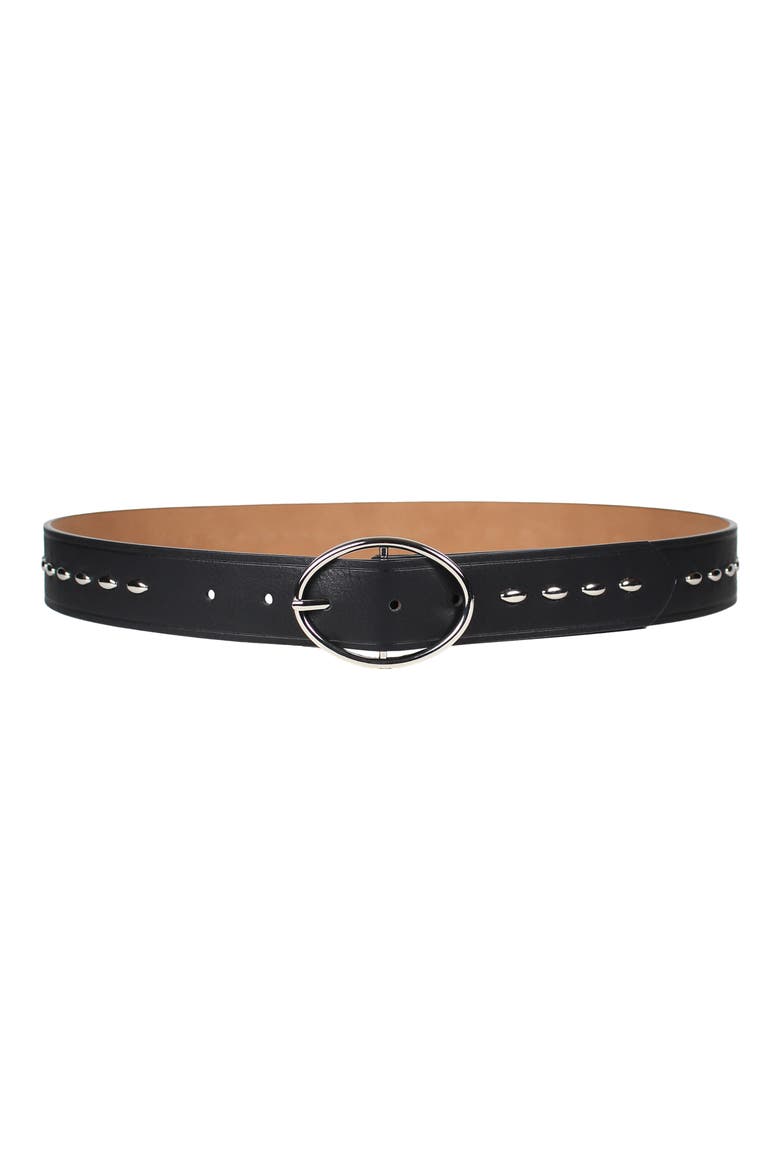 Oval Studded Belt, Main, color, BLACK