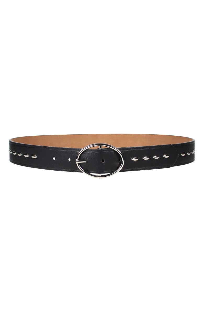 Linea Pelle Oval Studded Belt, Main, color, Black