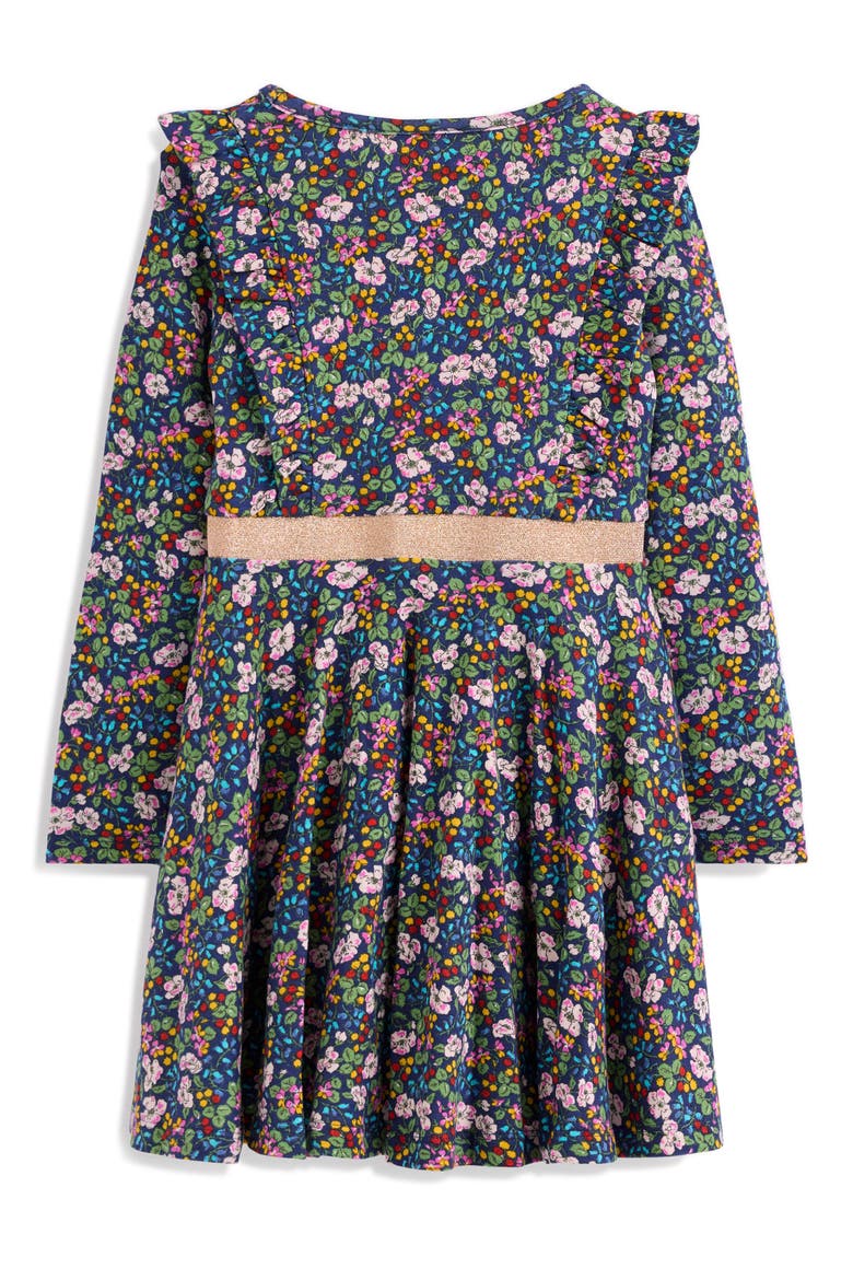 Kids' Floral Long Sleeve Cotton Jersey Dress, Alternate, color, STARBOARD BLUE BERRY FLORAL