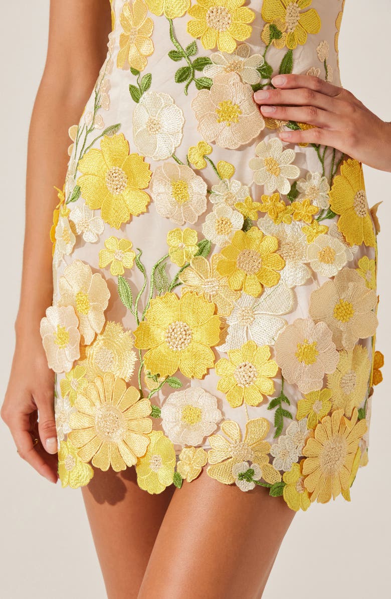 ASTR the Label Aisha Floral Appliqué Sleeveless Minidress, Alternate, color, 